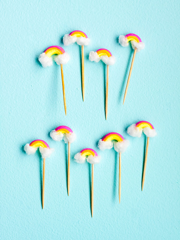 Macaroni Rainbow Cupcake Toppers