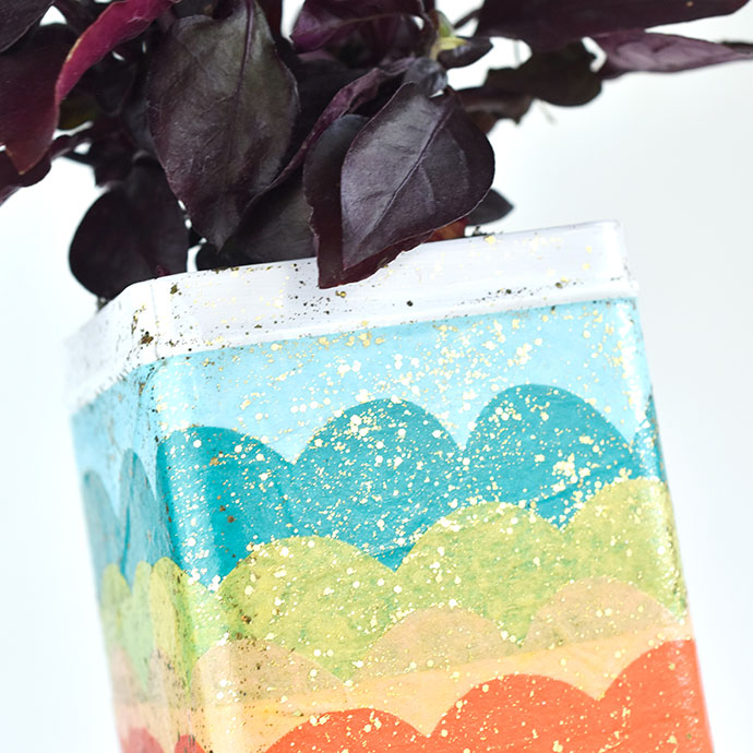 Mermaid Scales Mod Podge Plant Tin