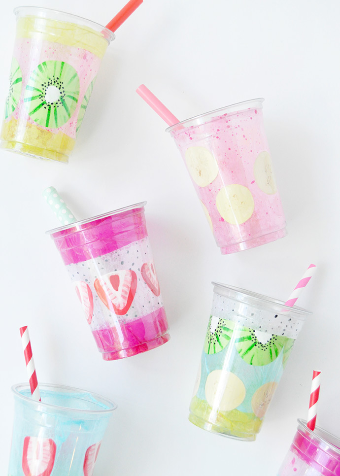 Painted Smoothie Cups