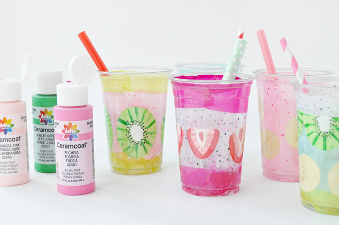 Painted Smoothie Cups
