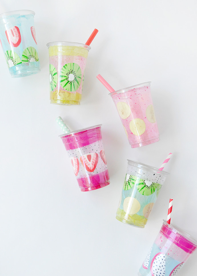 Painted Smoothie Cups