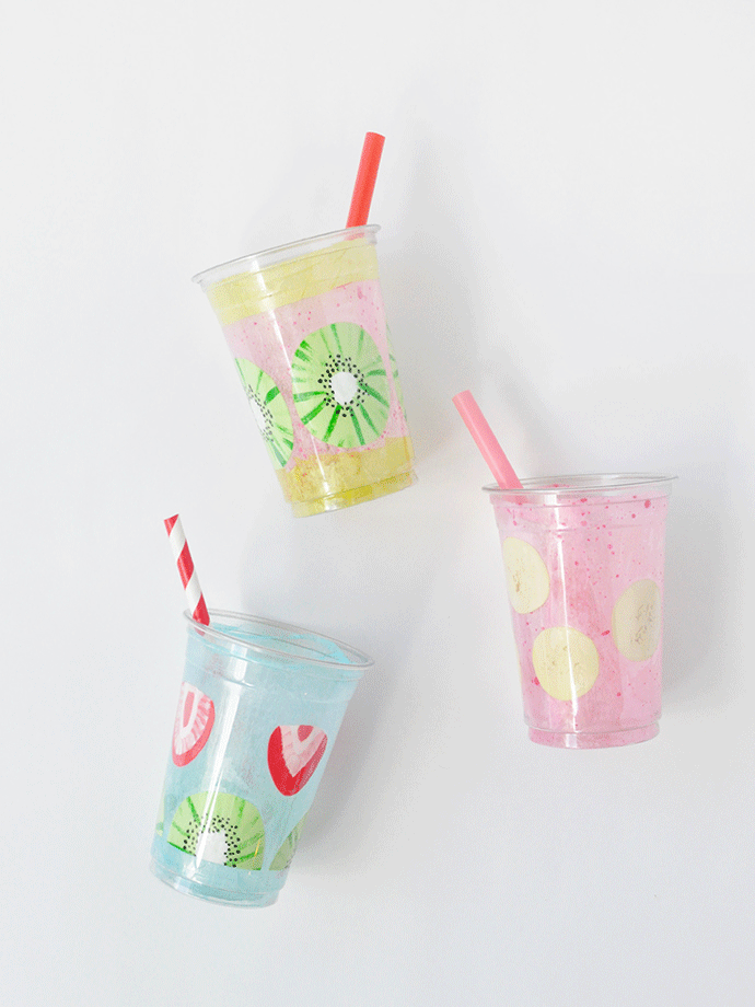 Painted Smoothie Cups