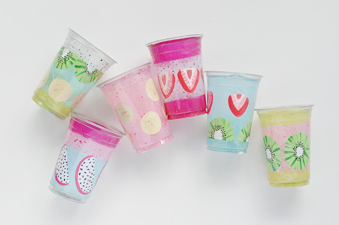 Painted Smoothie Cups