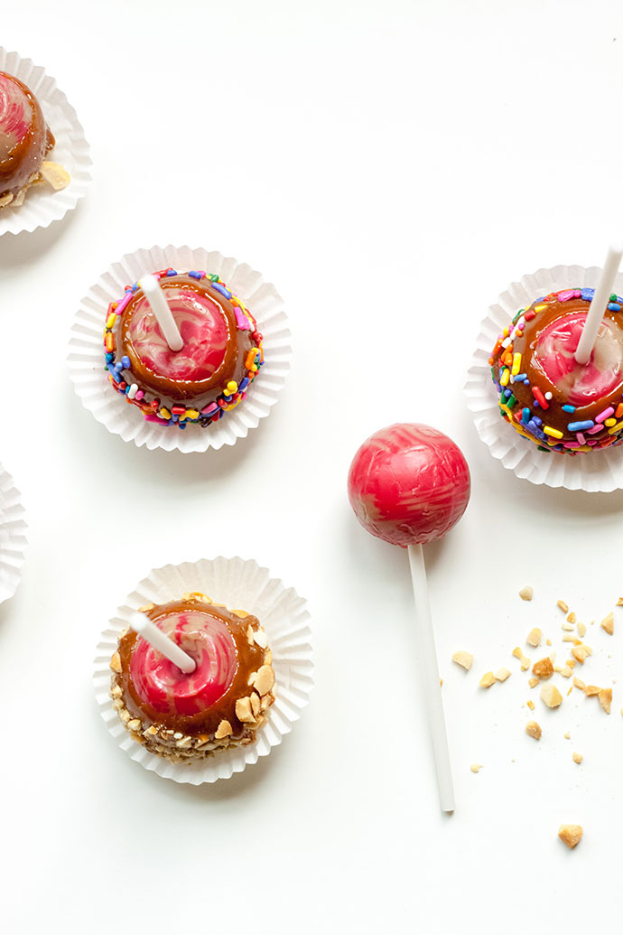 Caramel Apple Lollipops