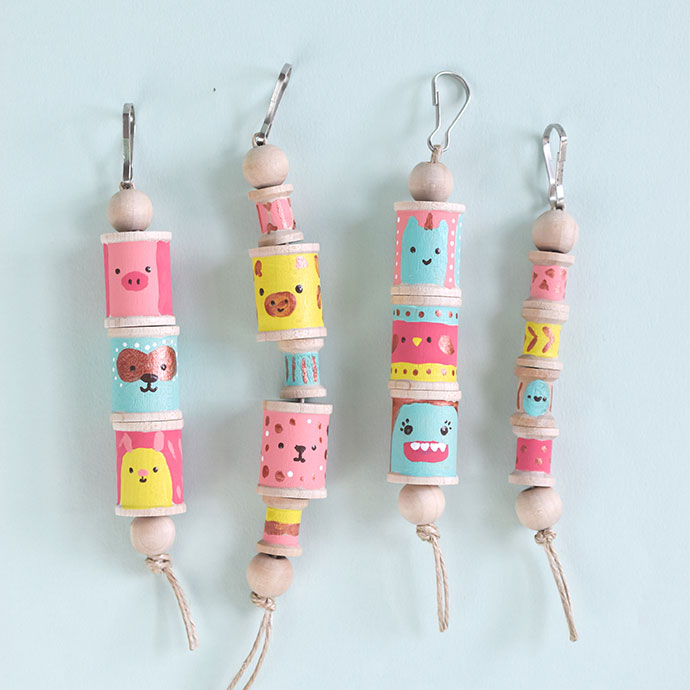 Silly Spool Totem Pole Backpack Charms