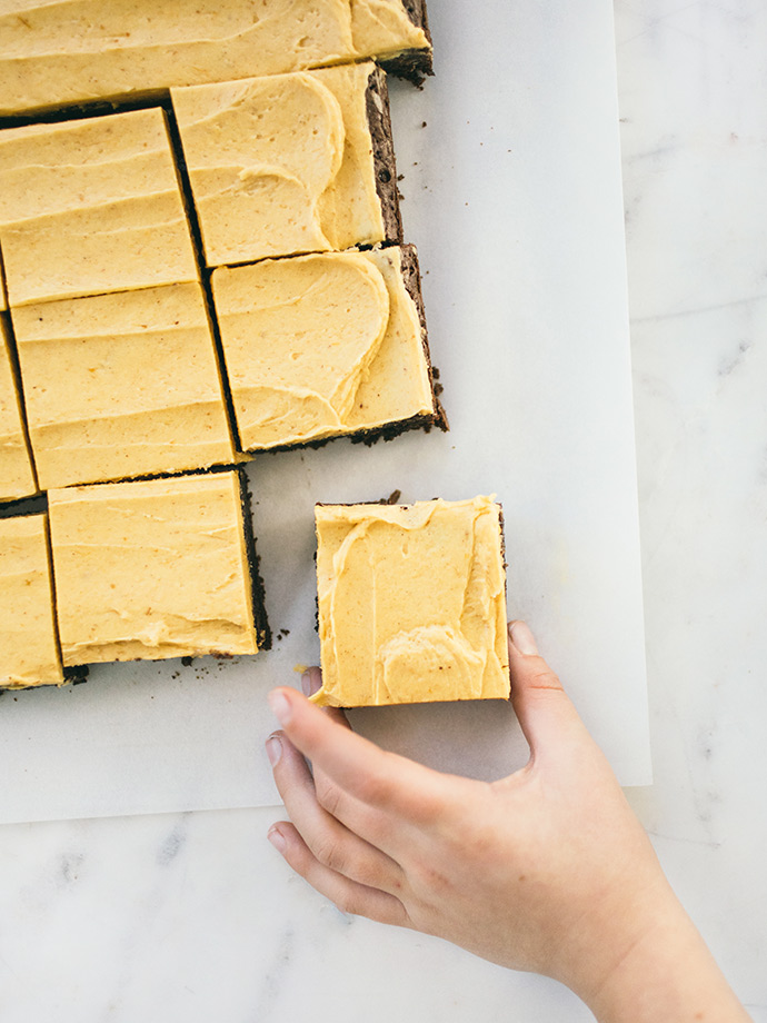 Brownies with Pumpkin Frosting