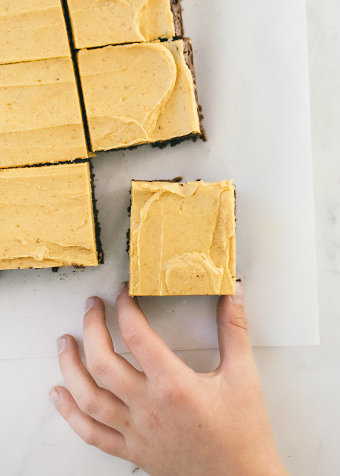 Brownies with Pumpkin Frosting