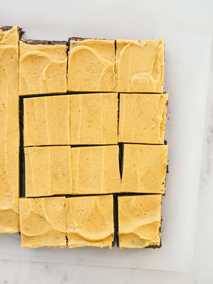 Brownies with Pumpkin Frosting