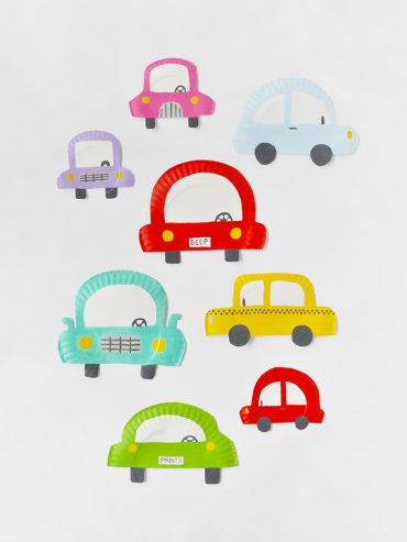 Painted Paper Plates Cars