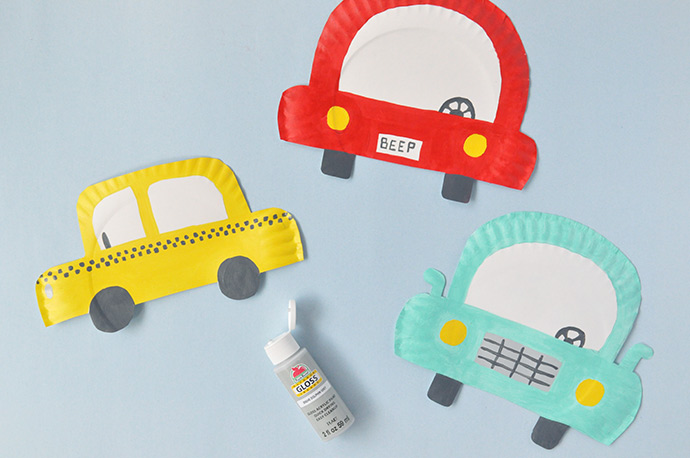 Painted Paper Plates Cars