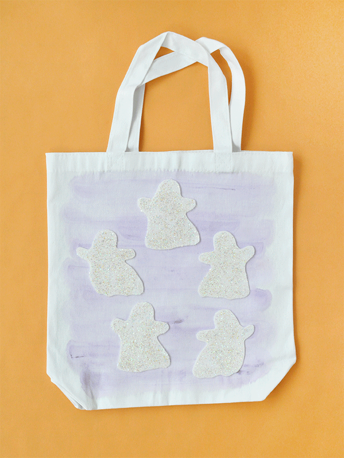Watercolor & Glitter Trick or Treat Bags