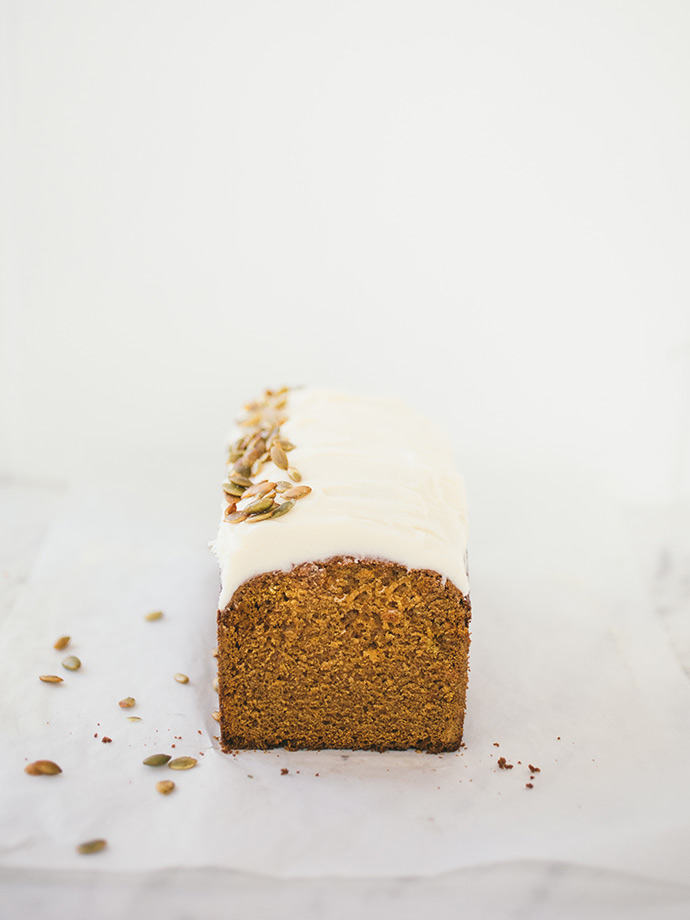 Pumpkin Bread with Cream Cheese Frosting