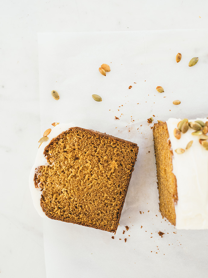 Pumpkin Bread with Cream Cheese Frosting