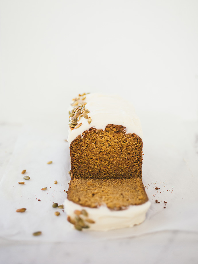 Pumpkin Bread with Cream Cheese Frosting