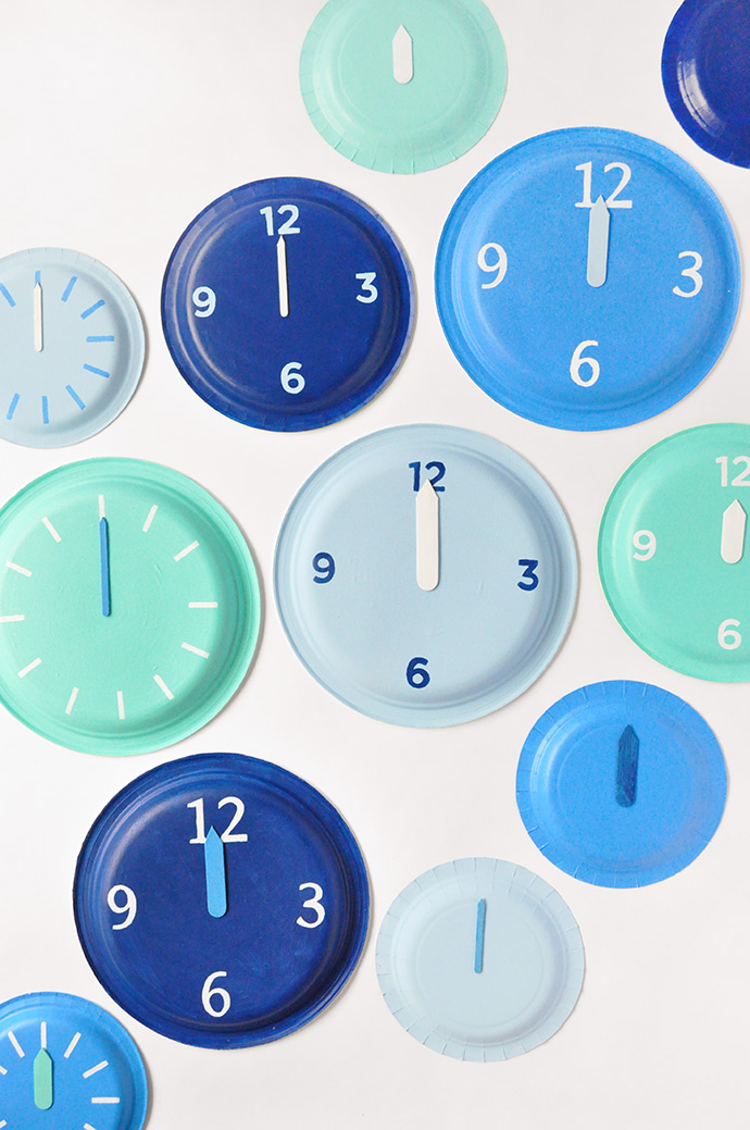 New Year's Eve Paper Plate Clocks