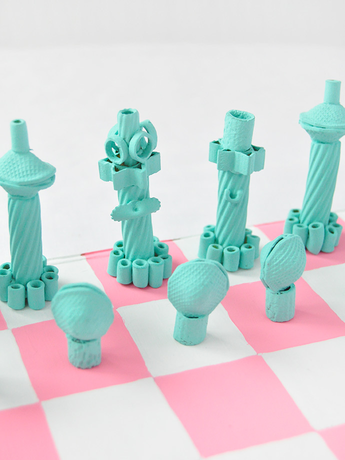 DIY Painted Pasta Chess Set