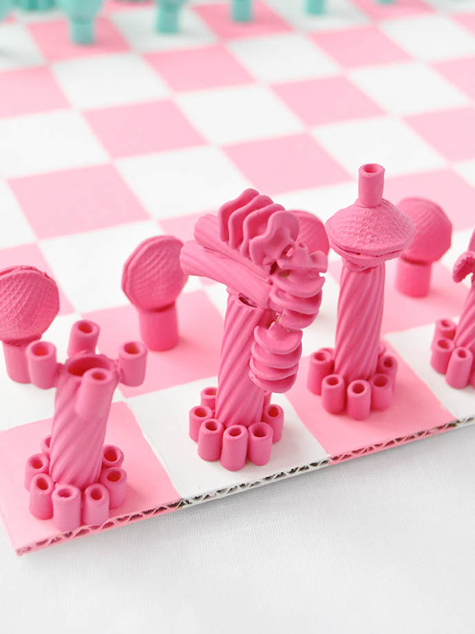 DIY Painted Pasta Chess Set