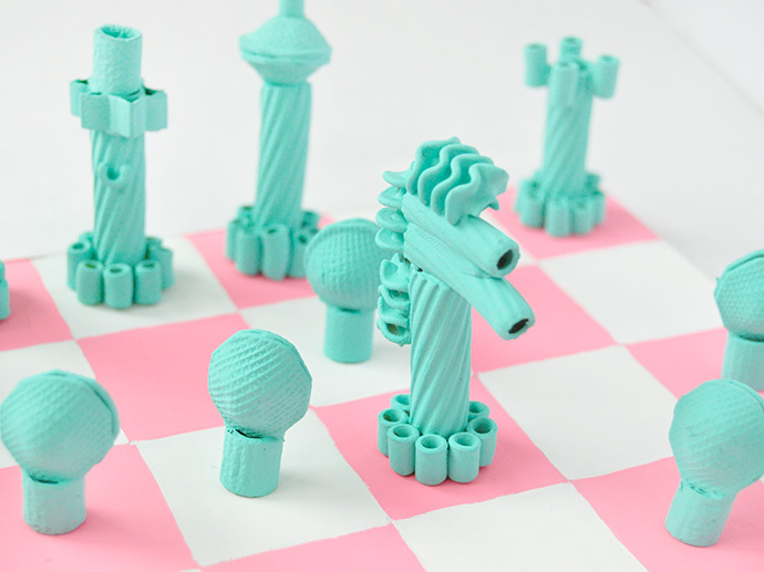 DIY Painted Pasta Chess Set