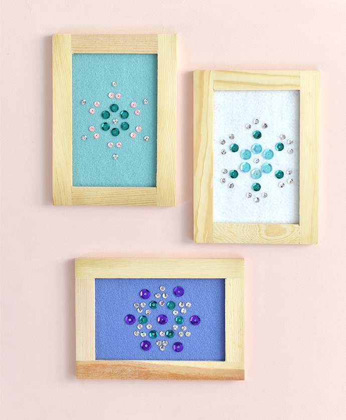 DIY Snowflake Sequin Art