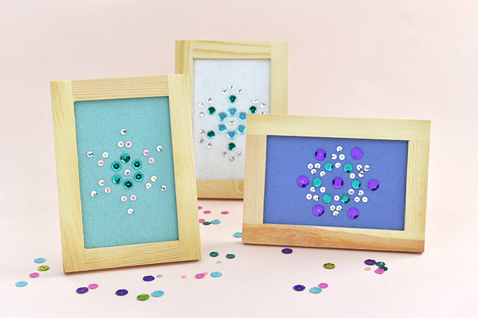 DIY Snowflake Sequin Art