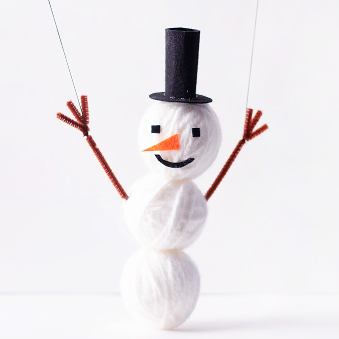 Snowman Puppet Easy Winter Craft for Kids - Darice
