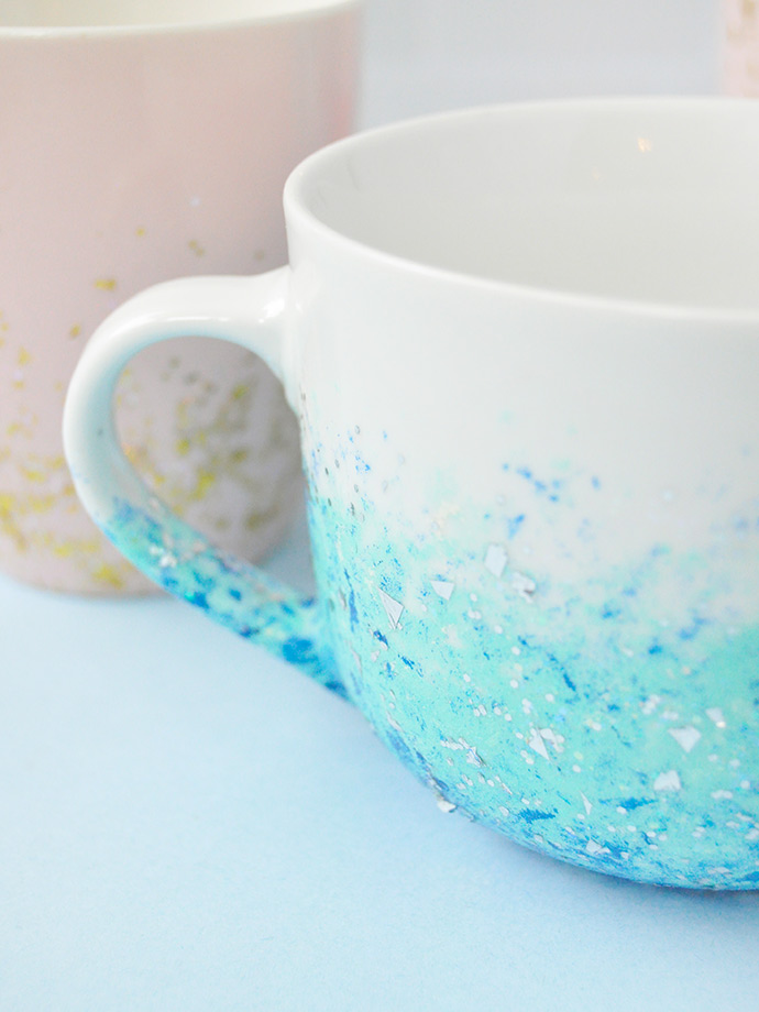 DIY Glitter Speckled Mugs