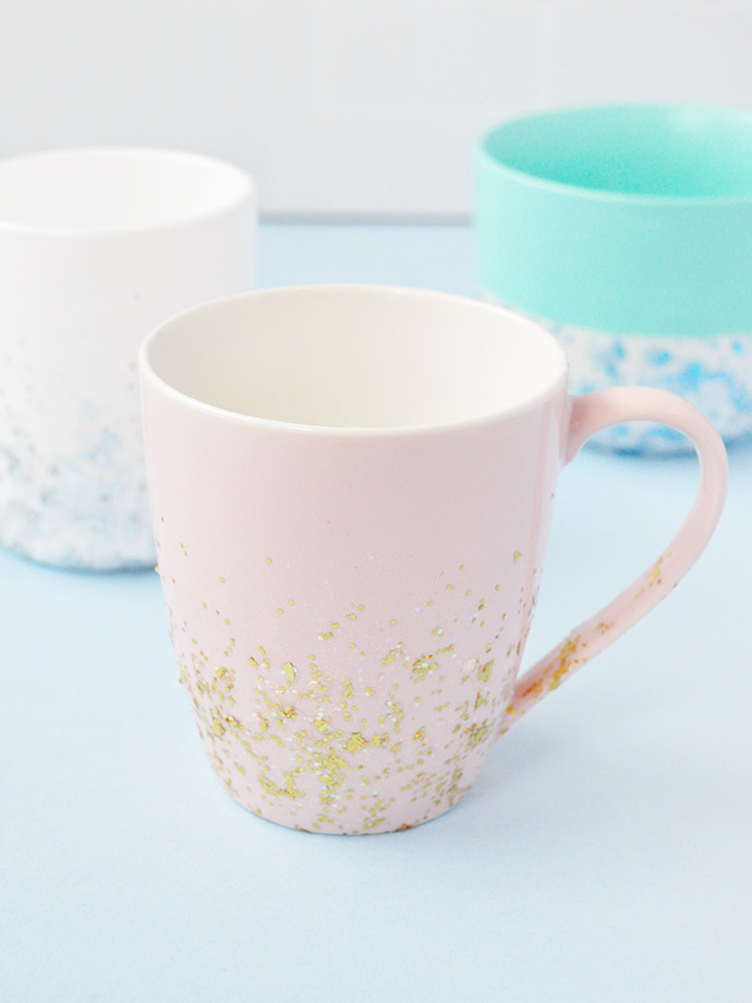 DIY Glitter Speckled Mugs