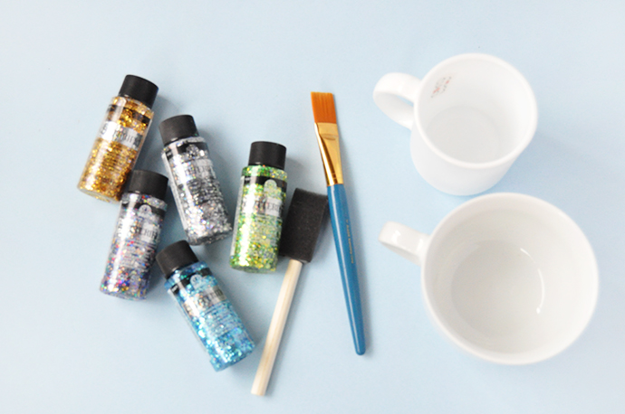 DIY Glitter Speckled Mugs