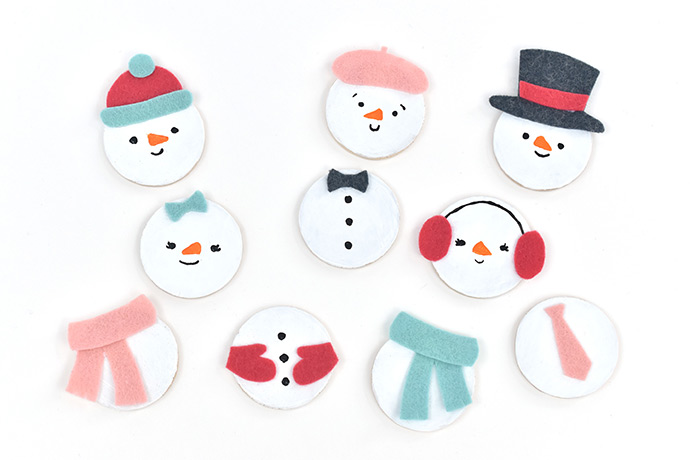 Mix 'n' Match Snowman Magnets