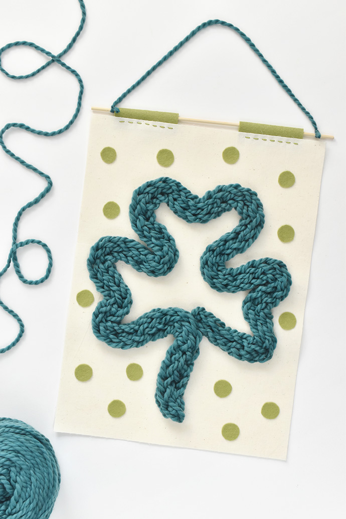 Finger-Knitted Shamrock Banner