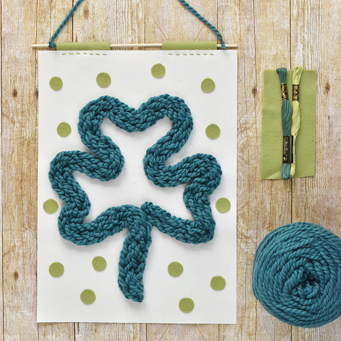 Finger-Knitted Shamrock Banner