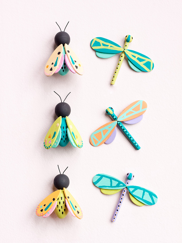 Wooden Moths and Dragonflies
