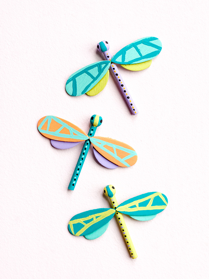 Wooden Moths and Dragonflies