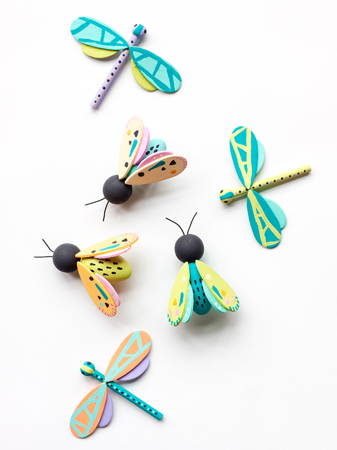 Wooden Moths and Dragonflies