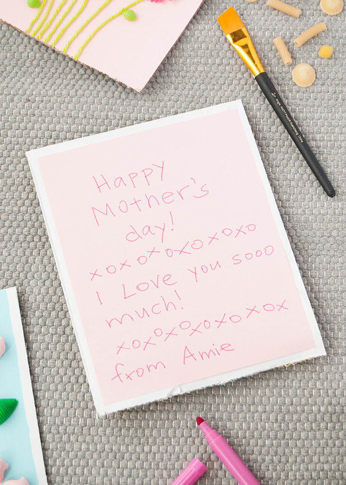 Macaroni Art Mother's Day Cards