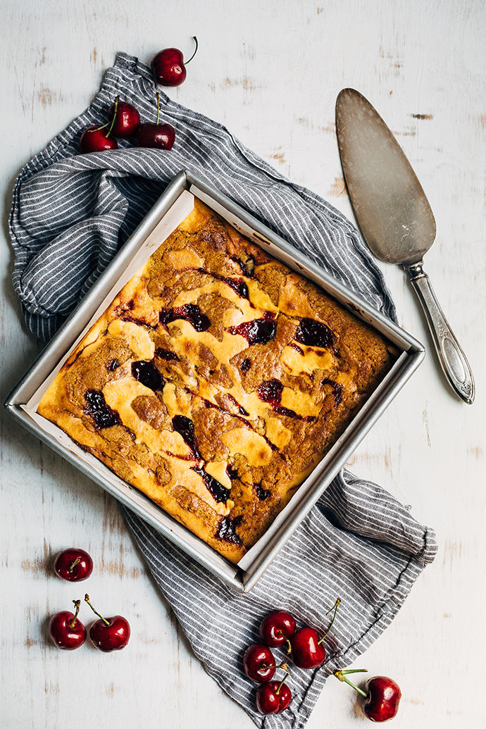 Cream Cheese and Cherry Swirl Blondies