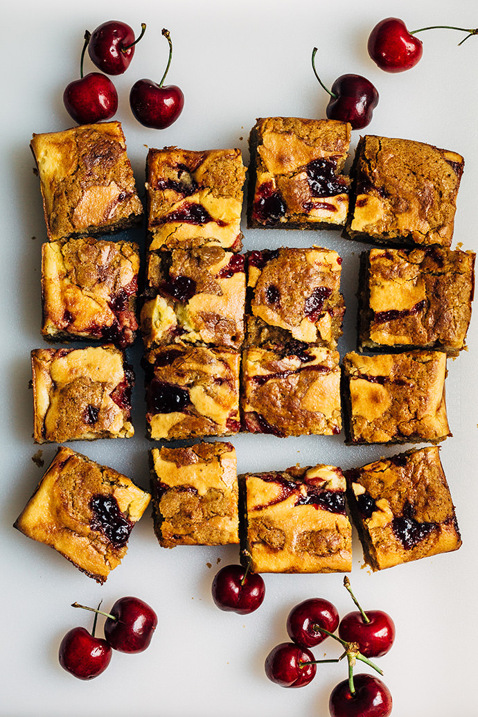 Cream Cheese and Cherry Swirl Blondies