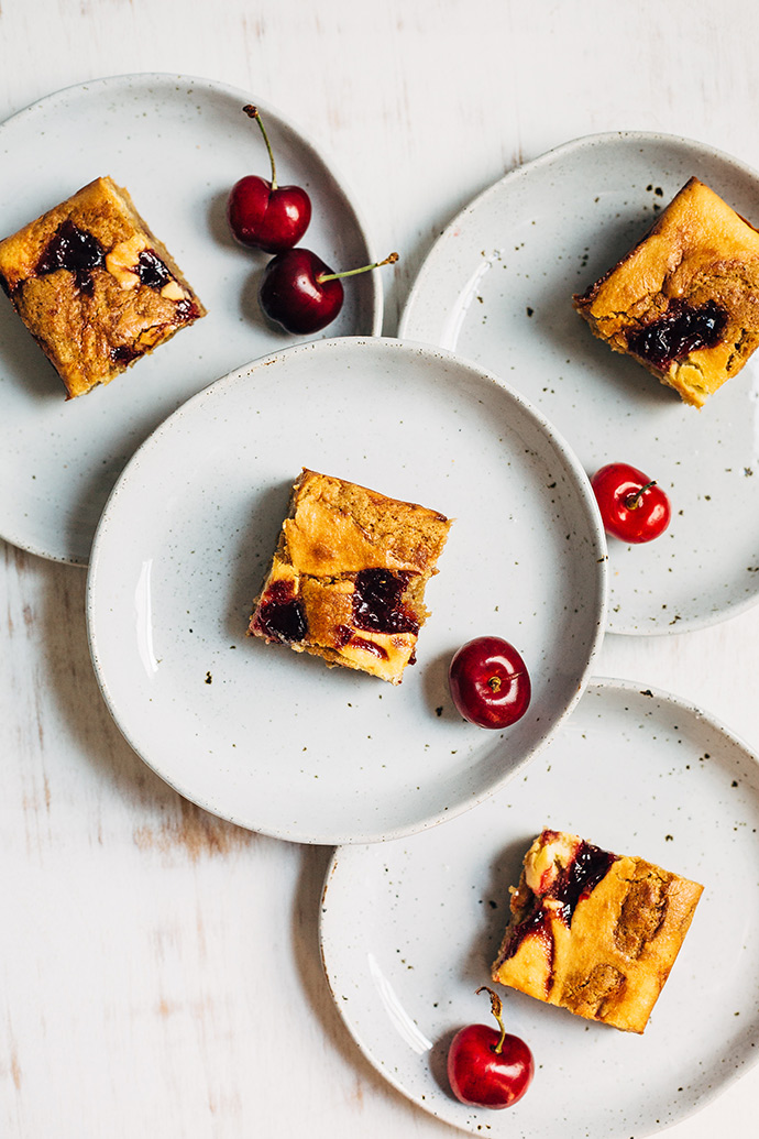 Cream Cheese and Cherry Swirl Blondies