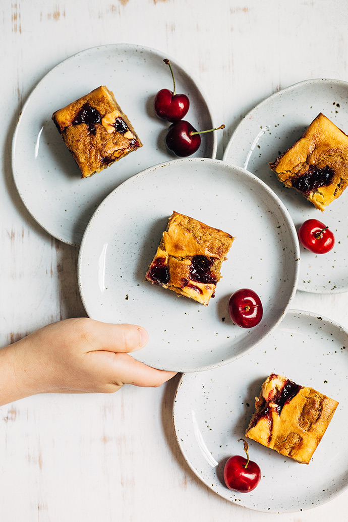 Cream Cheese and Cherry Swirl Blondies