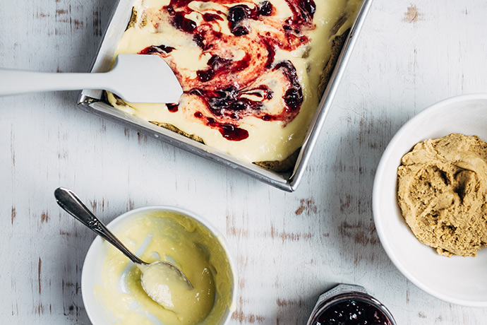 Cream Cheese and Cherry Swirl Blondies