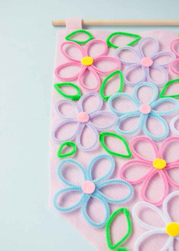 Floral Pipe Cleaner Wall Hanging