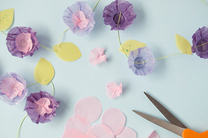 Egg Carton Floral Garland