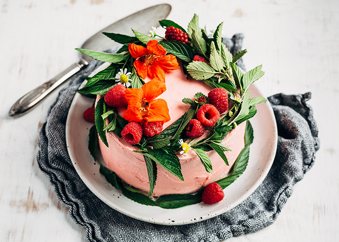 Fresh Raspberry Layer Cake