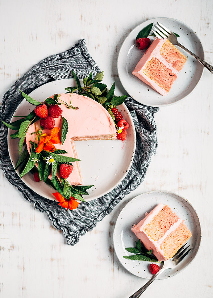 Fresh Raspberry Layer Cake