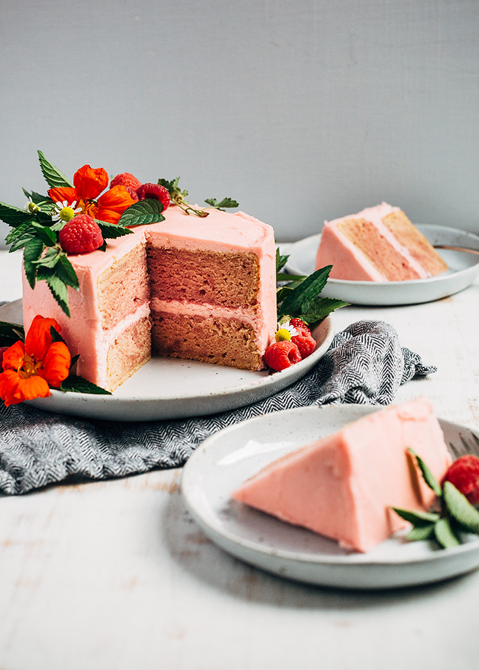 Fresh Raspberry Layer Cake