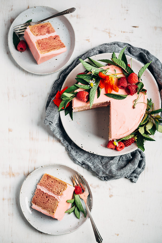 Fresh Raspberry Layer Cake