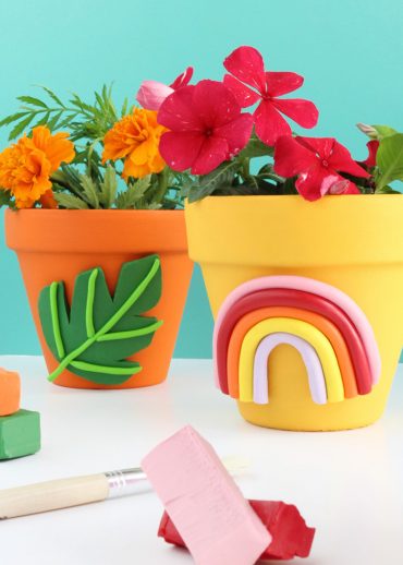 DIY Colorful Clay Planters