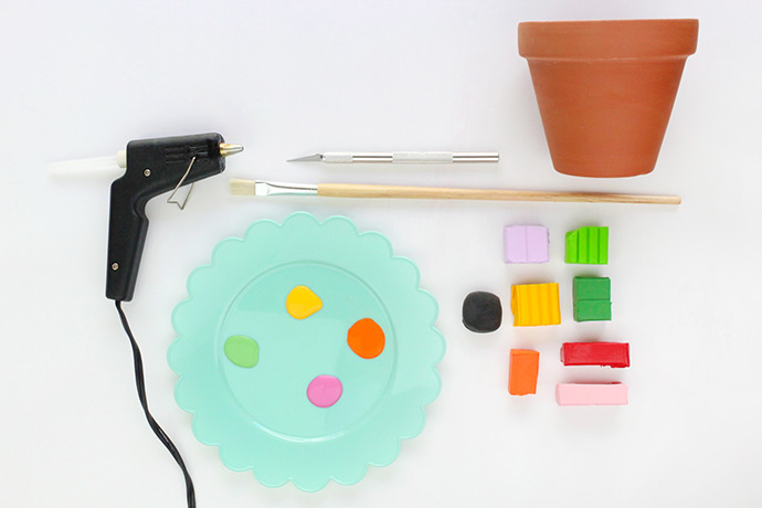 DIY Colorful Clay Planters