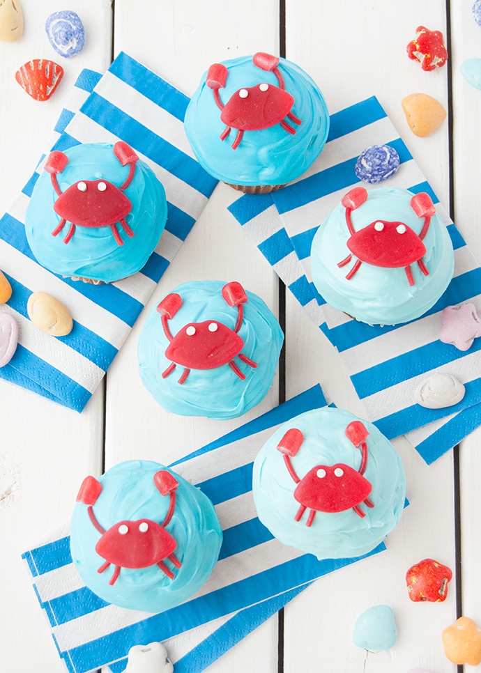 Under the Sea Crab Cupcakes