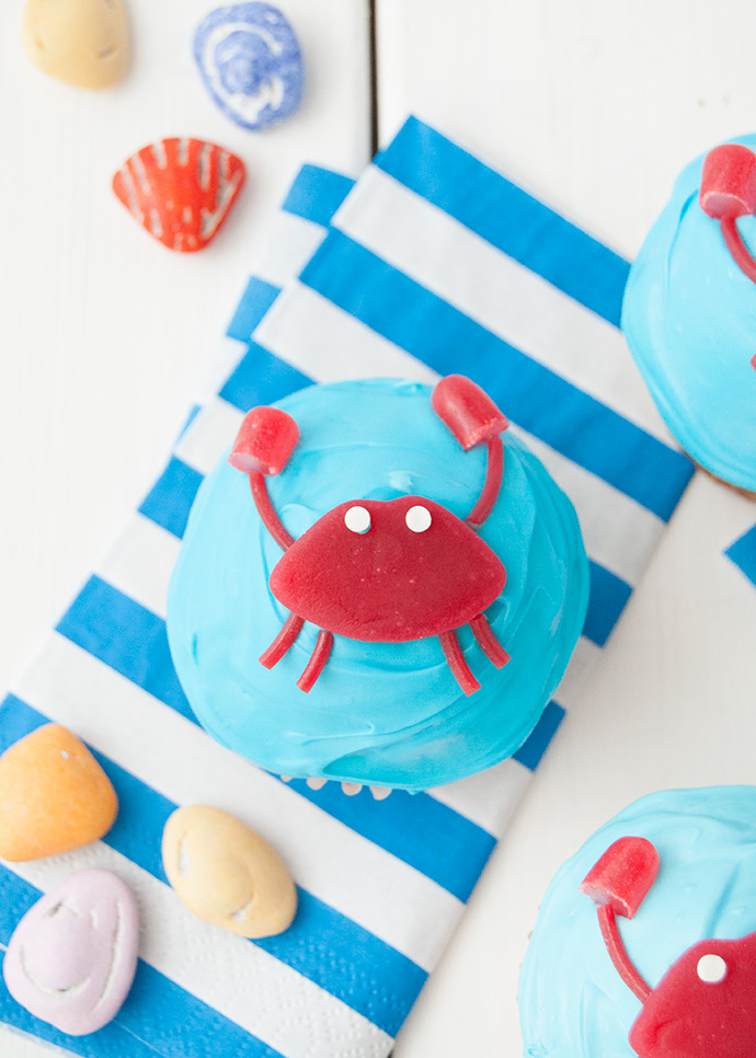 Under the Sea Crab Cupcakes